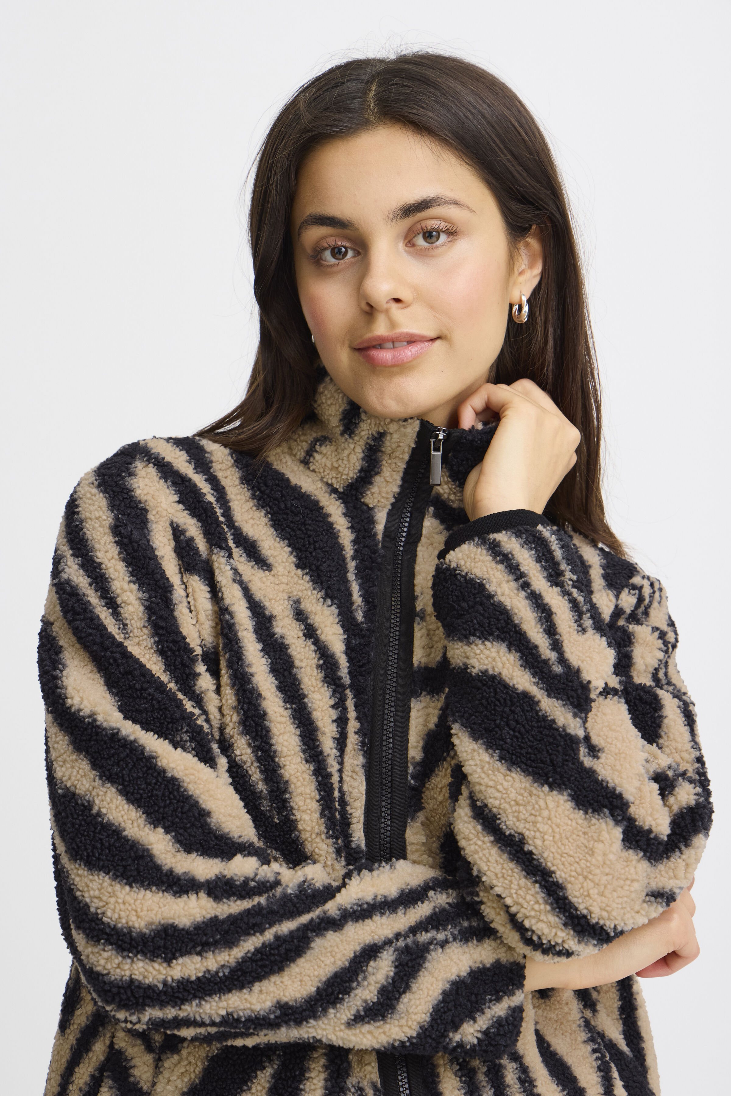 Animal Print Fleece Cardigan Image 2
