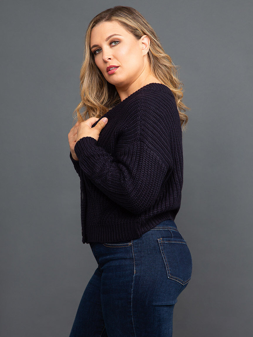 Long Sleeve Button-Up Cropped Cardigan Image 3