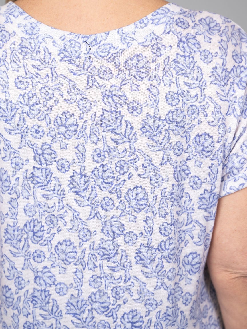 2-Way Neckline Abstract Print Top Image 3