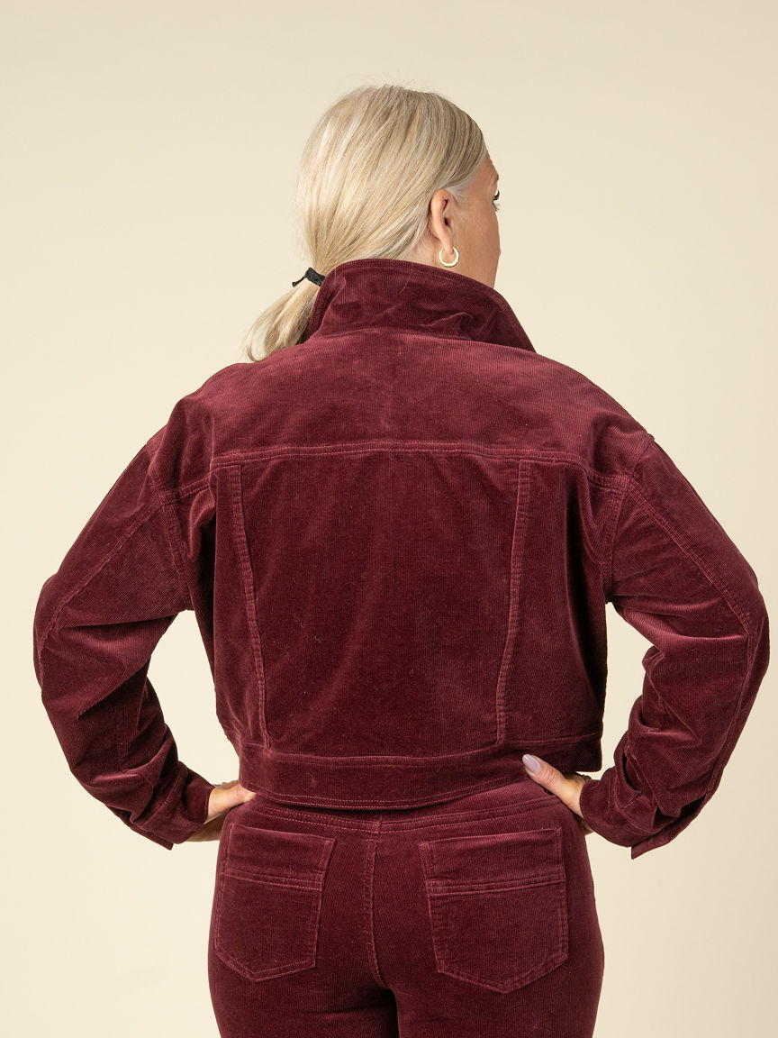 Button-Front Stretch Cordoroy Jacket