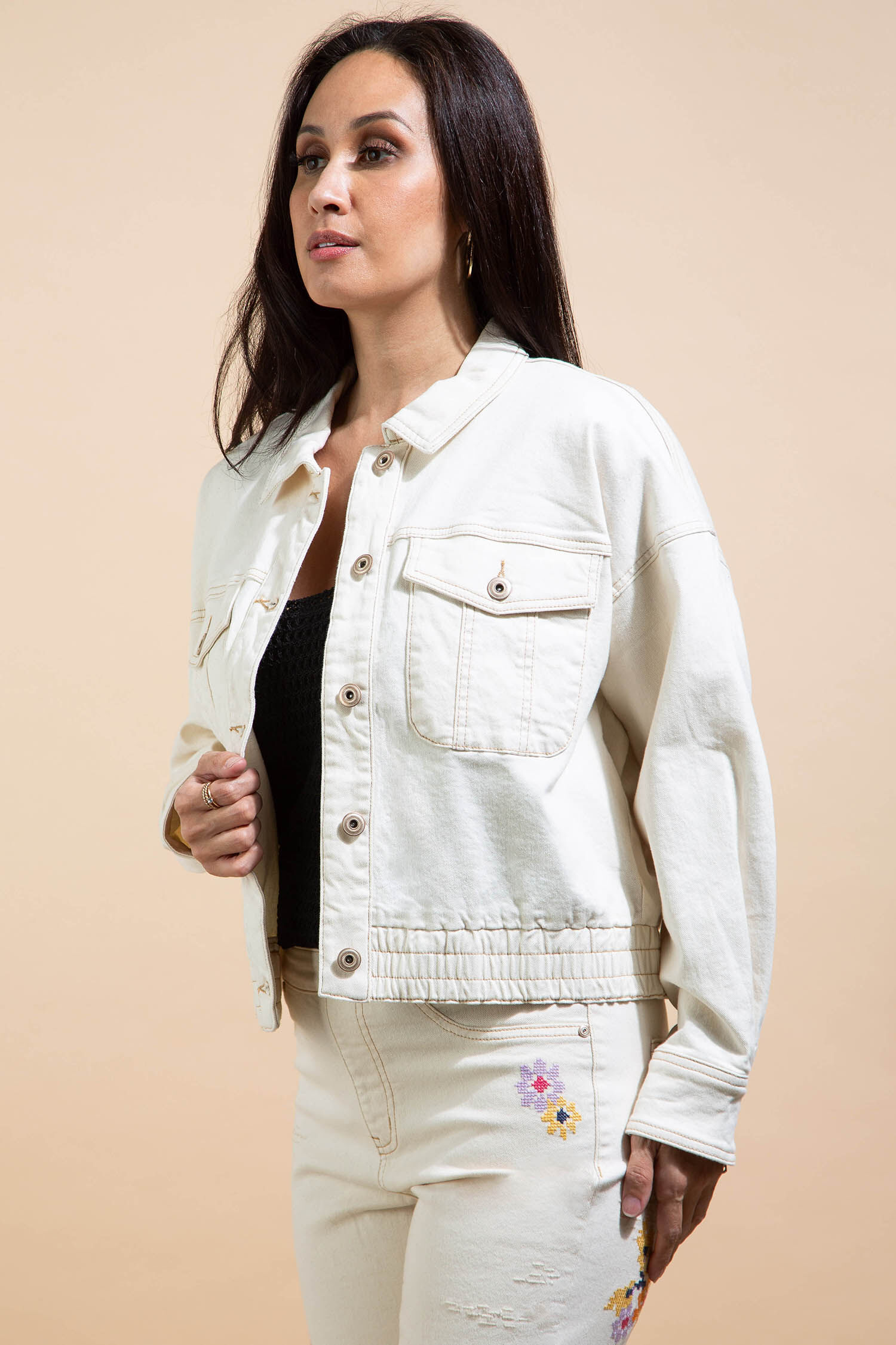 Oversize Jacket w/ Elastic Waist