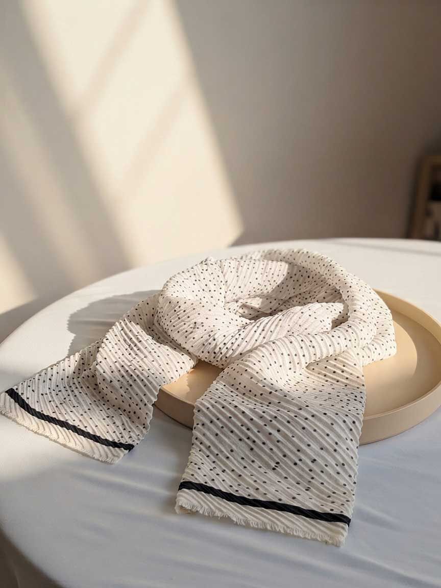 Lightweight Woven Ribbed Scarf Image 1