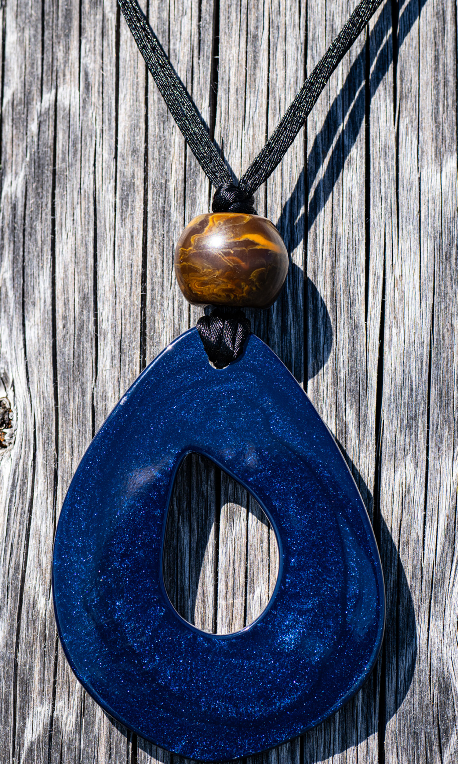 Handcrafted Colorful Resin Oval Pendant Image 1