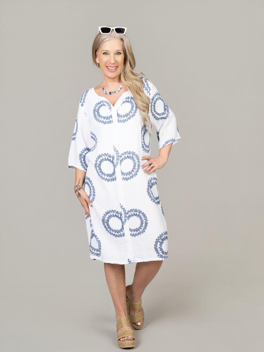 3/4 Sleeve Tunic Dress
