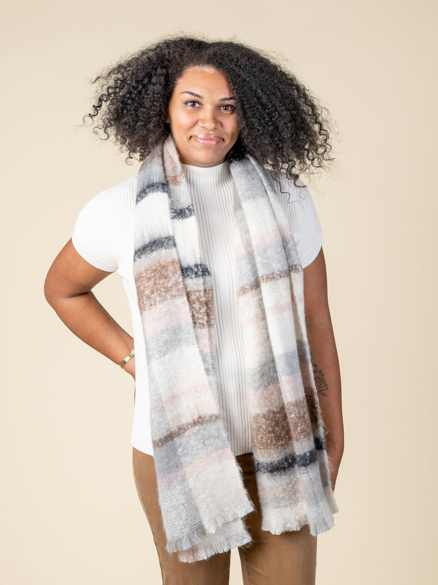 Classic Tassel Plaid Blacket Scarf Image 1