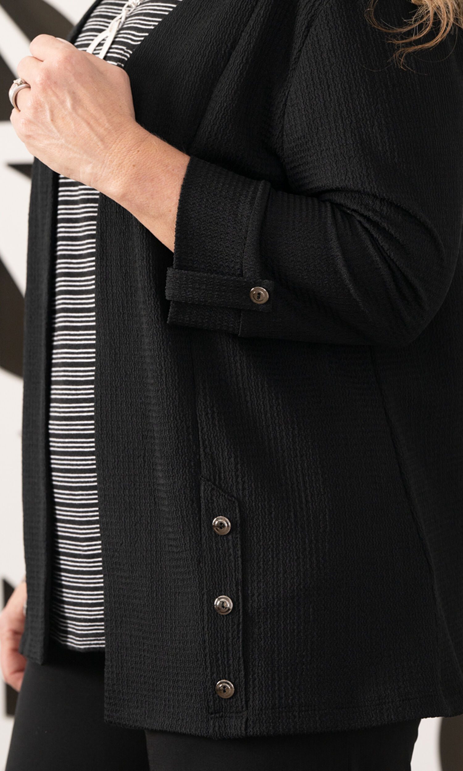 Waffle 6-Button Cardigan Image 3