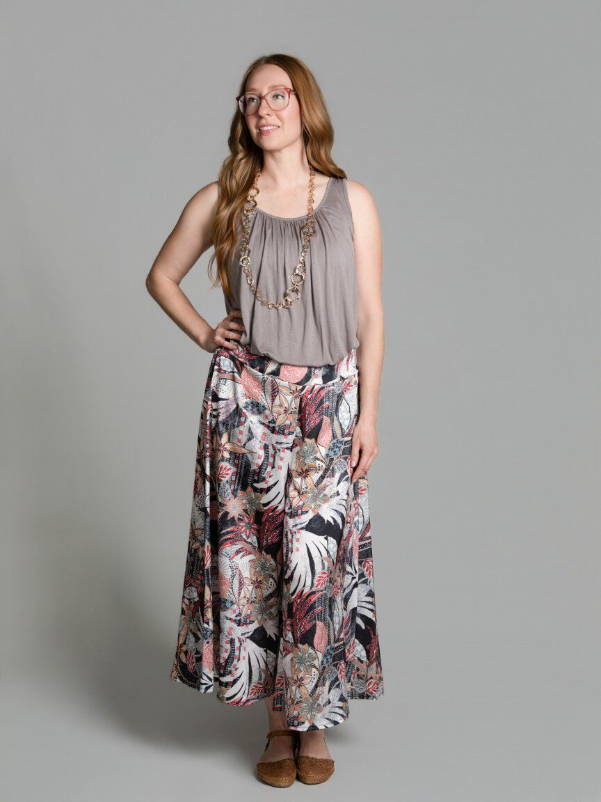 Pull-On Wide Leg Cropped Pants