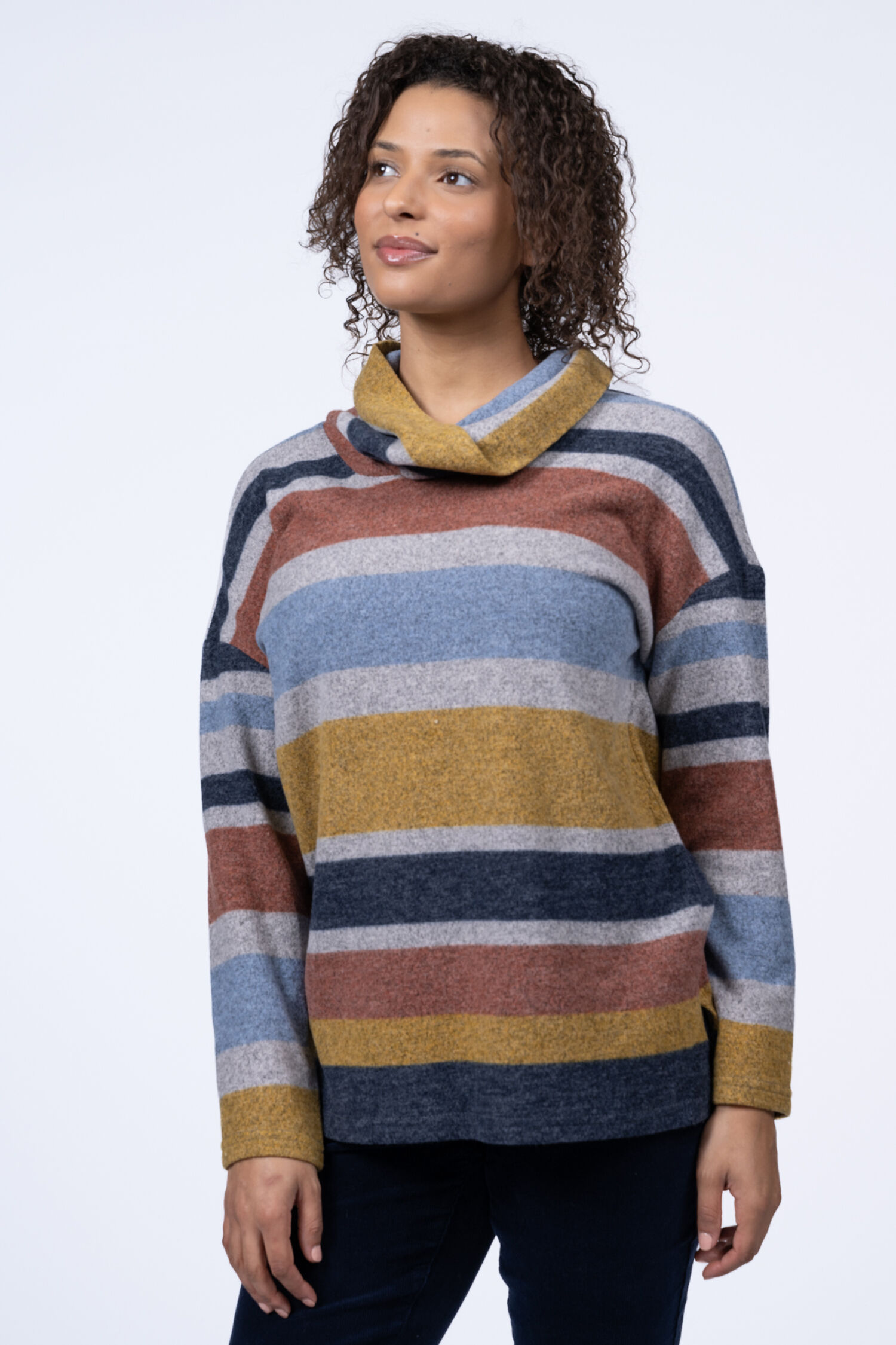 Long Sleeve Striped Turtleneck  Image 1