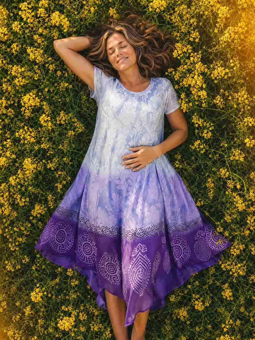 Short Sleeve Tie Dye Dress