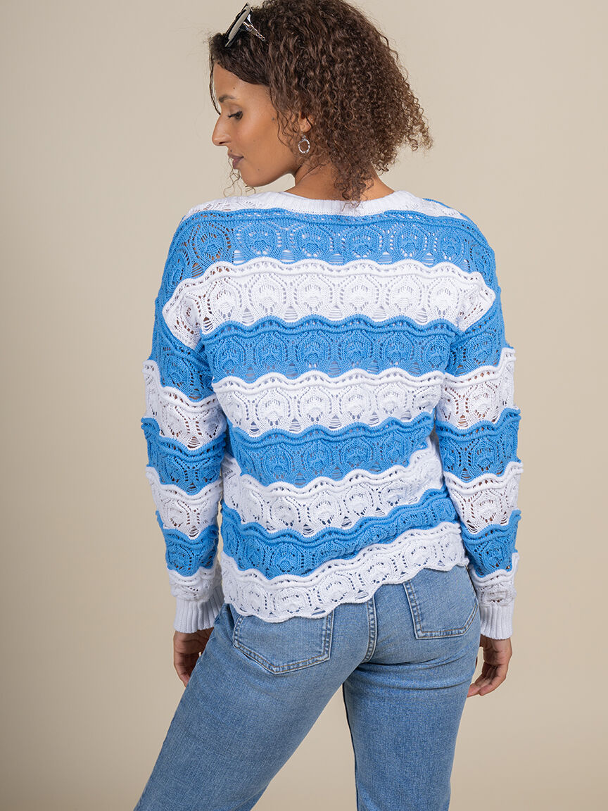 Long Sleeve V Neck Sweater  Image 2