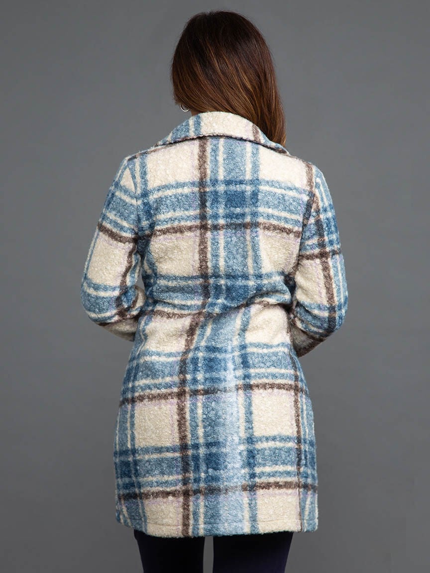 Plaid Knee Length Long Sleeve Shacket  Image 4
