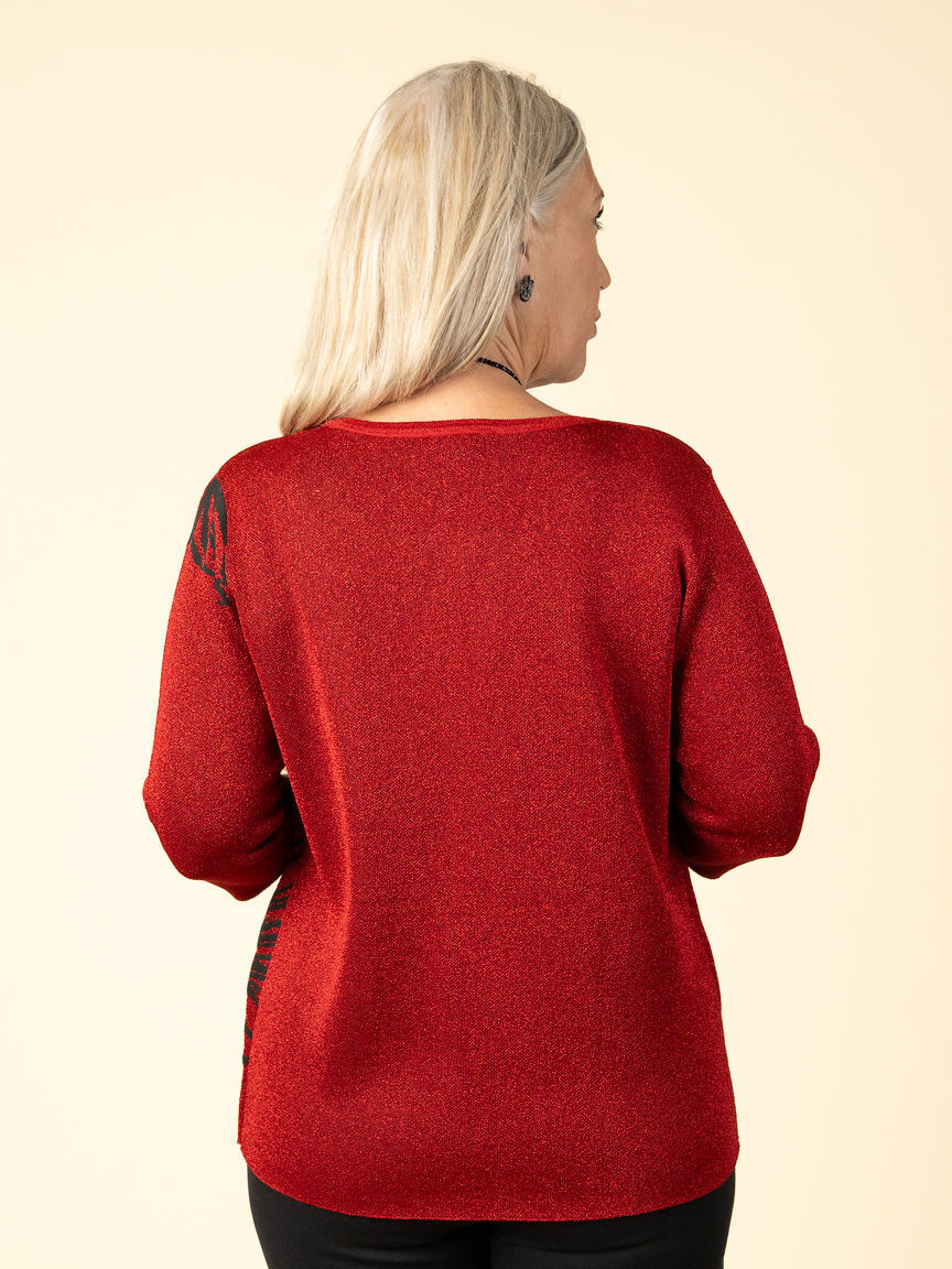 3/4 Sleeve Bloom Fooler Sweater