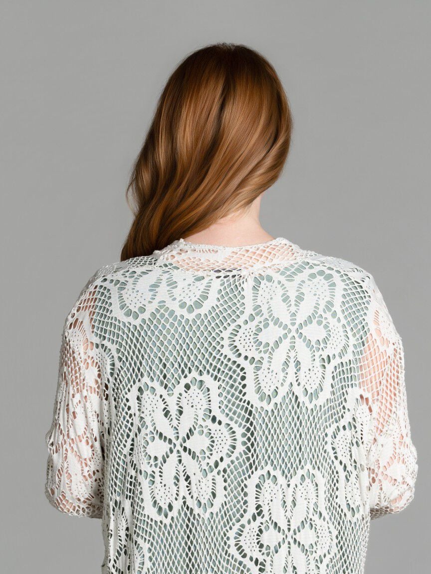 Long Sleeve Mesh Cardigan Image 3