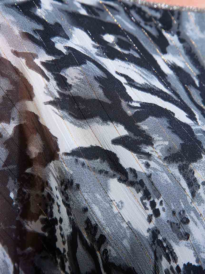 Georgette Overlay Poncho Top w/ Rhinestone Trim Image 5