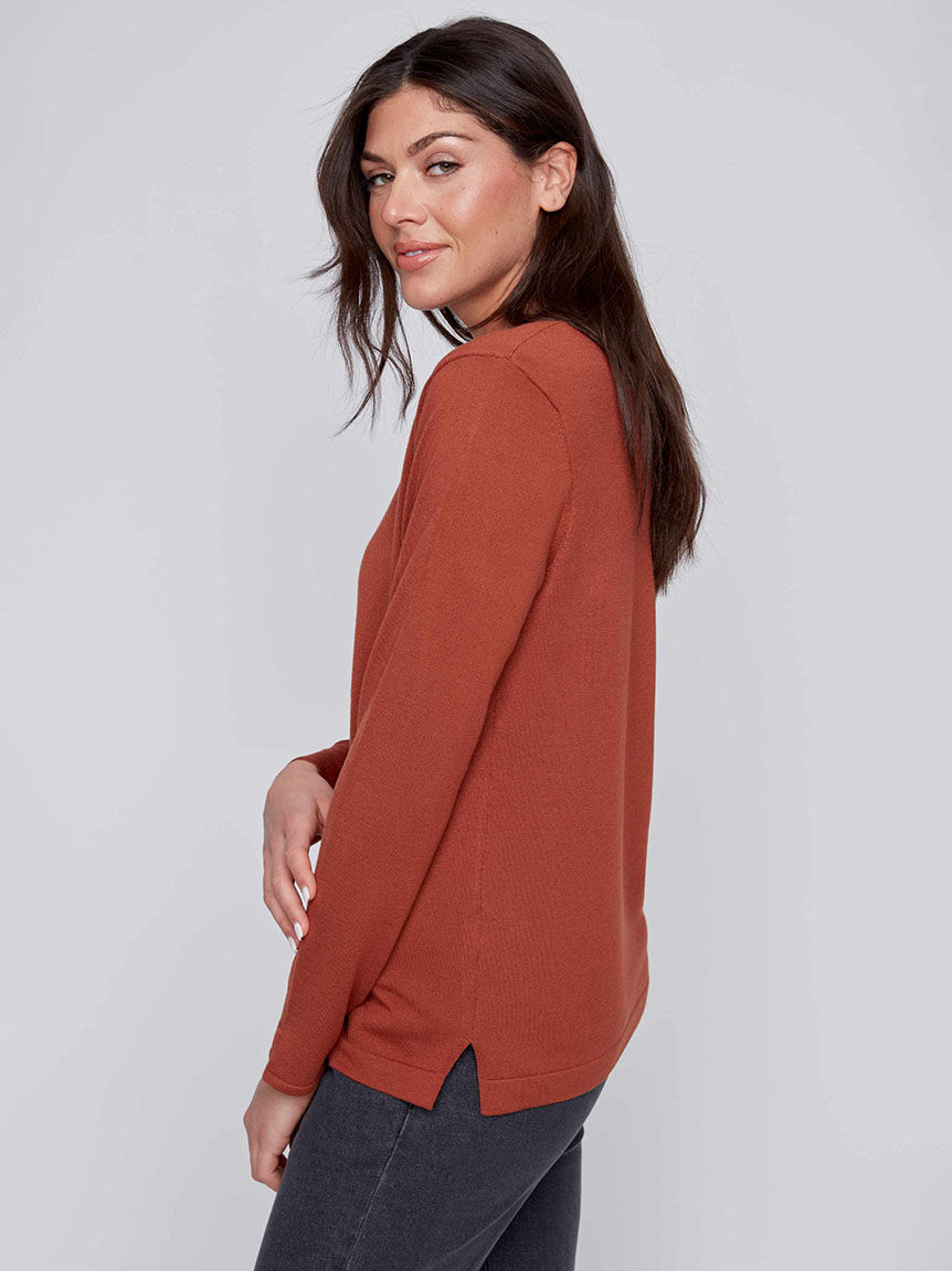 Long Sleeve V-Neck Sweater Image 2