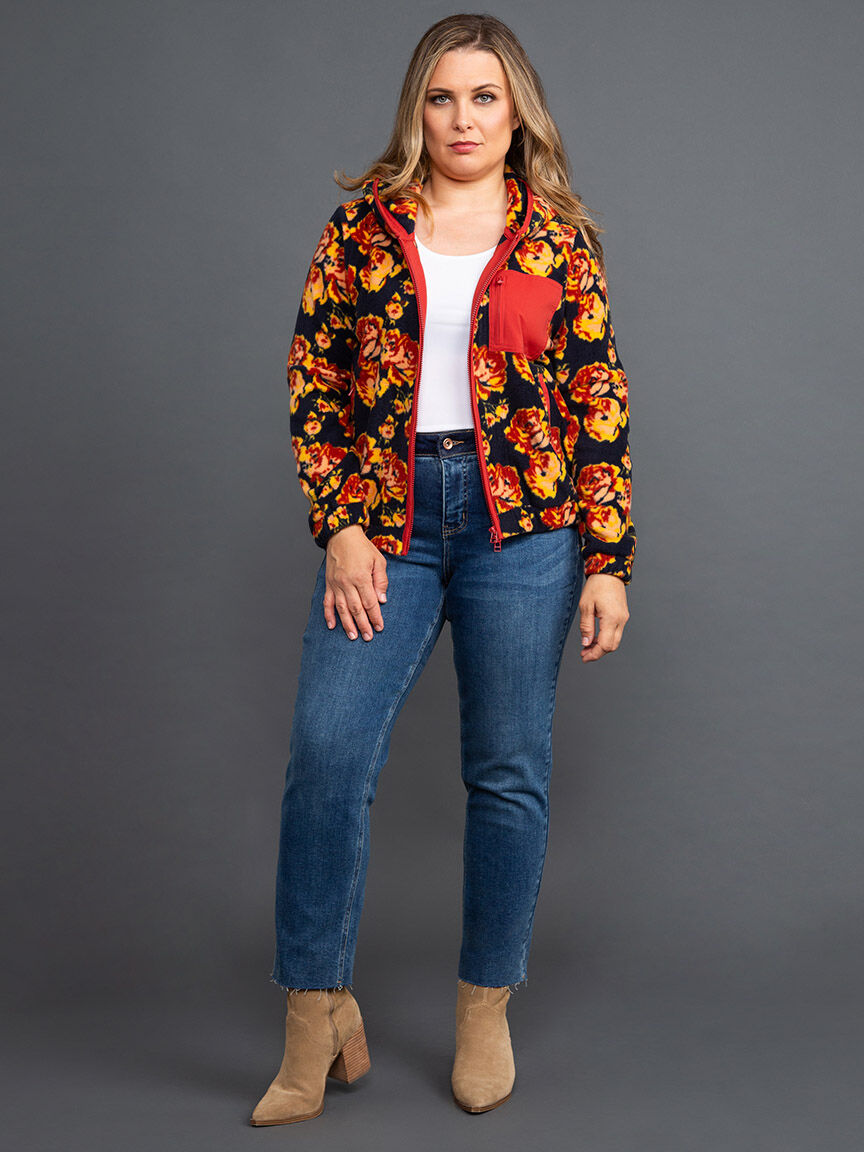 Audrey Girlfriend Straight Ankle Jeans w/ Contrast Waistband