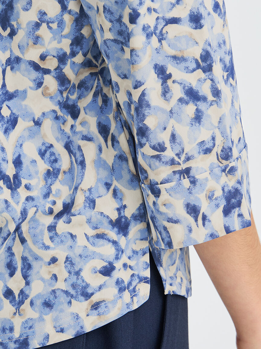 Mid Sleeve Crew Neck Top Image 4