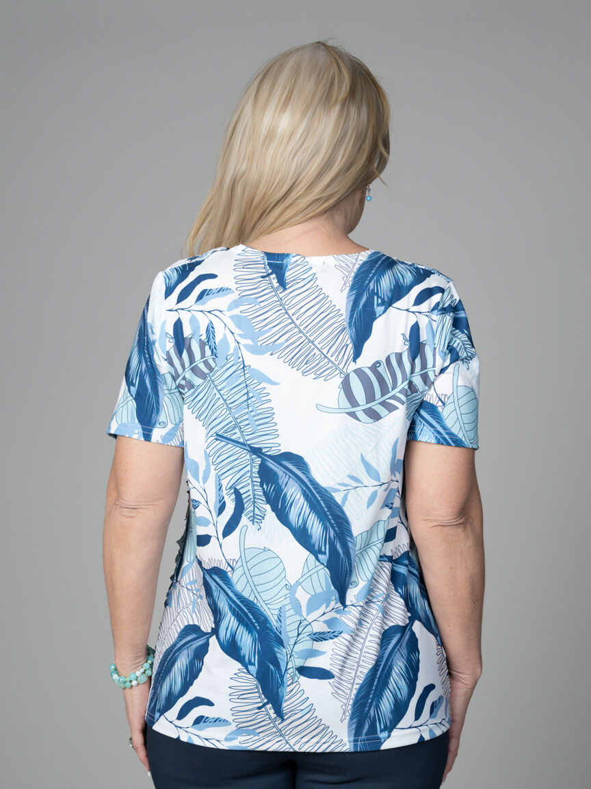 Short Sleeve Top With Frill Detail