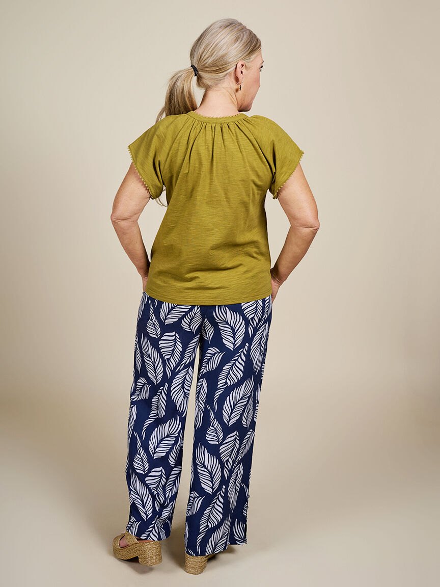 Cotton Slub Knit Short Sleeve Top  Image 2