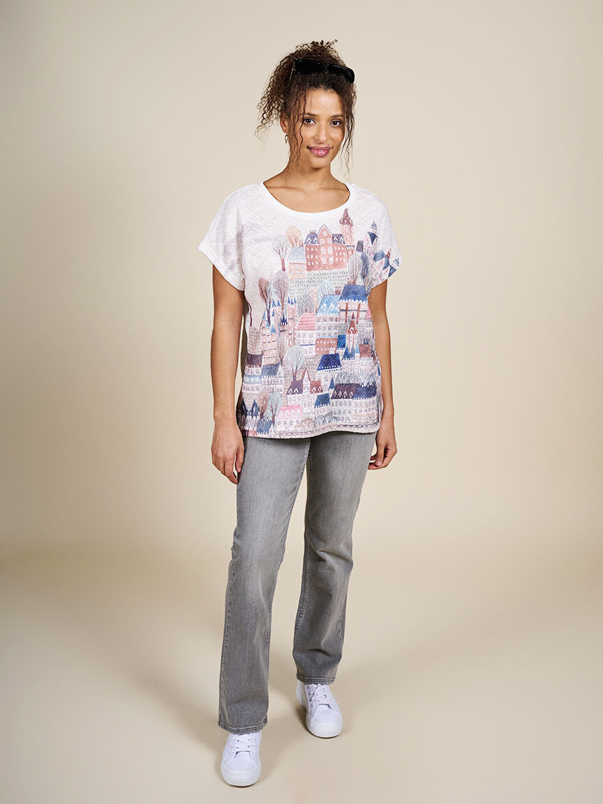 Short Sleeve Crochet Sweater 