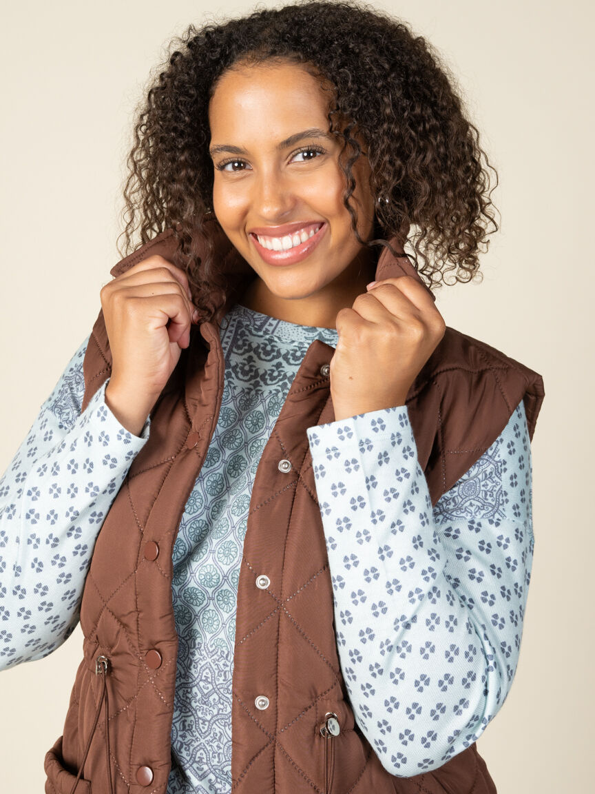 Long Diamond Quilted Vest