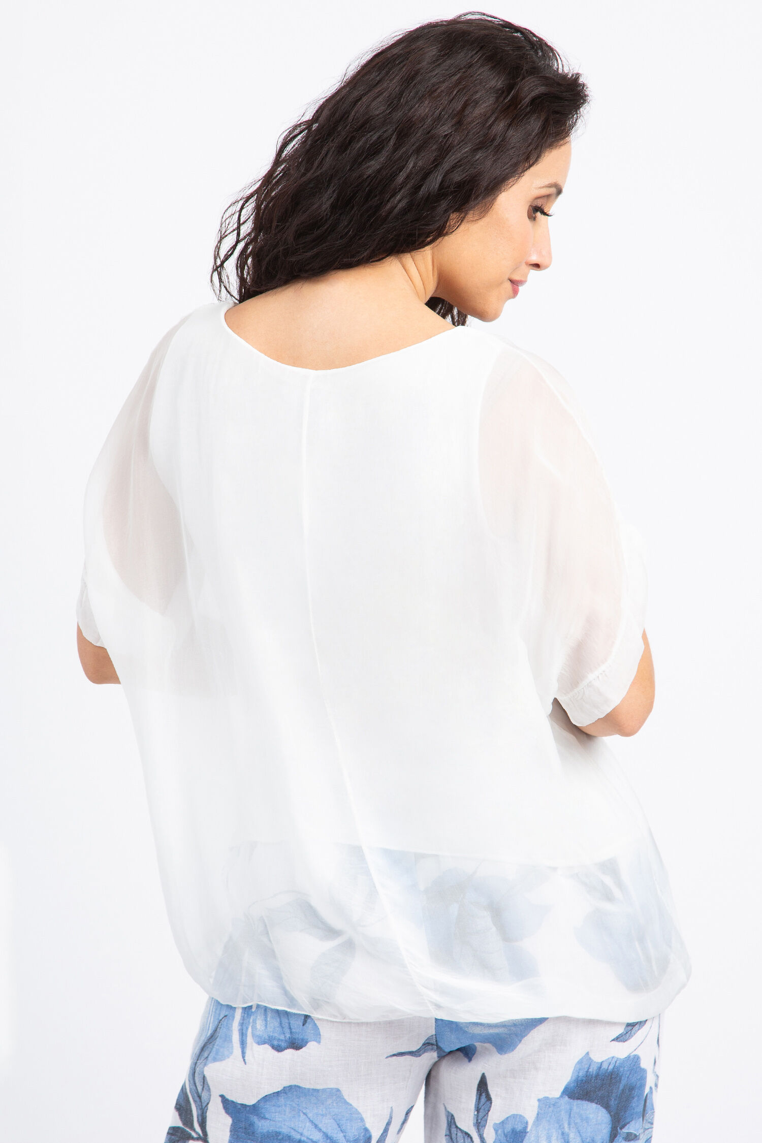 Sheer Overlay Short Sleeve Top Image 4
