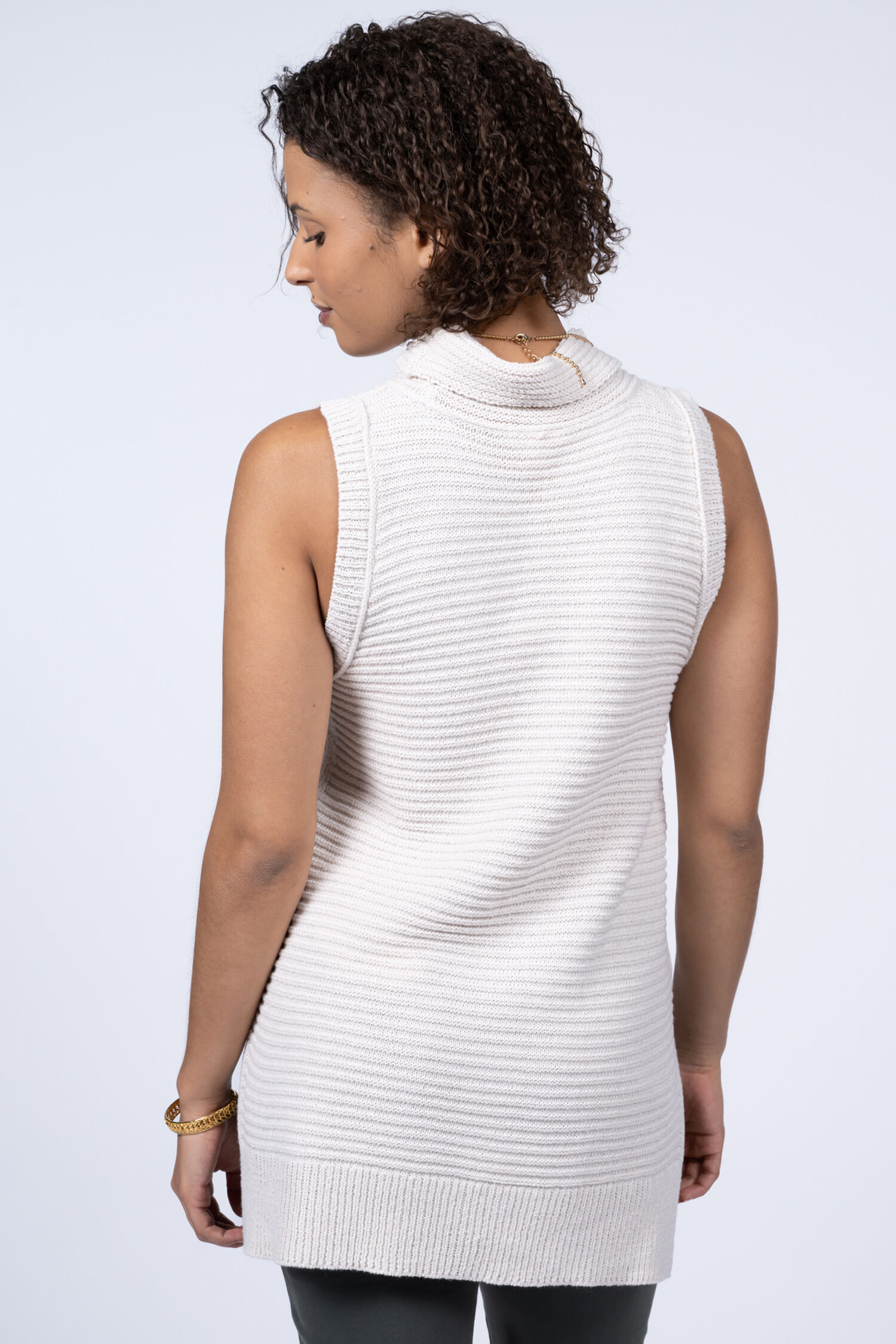 Sleeveless Cowl Neck Sweater Image 5