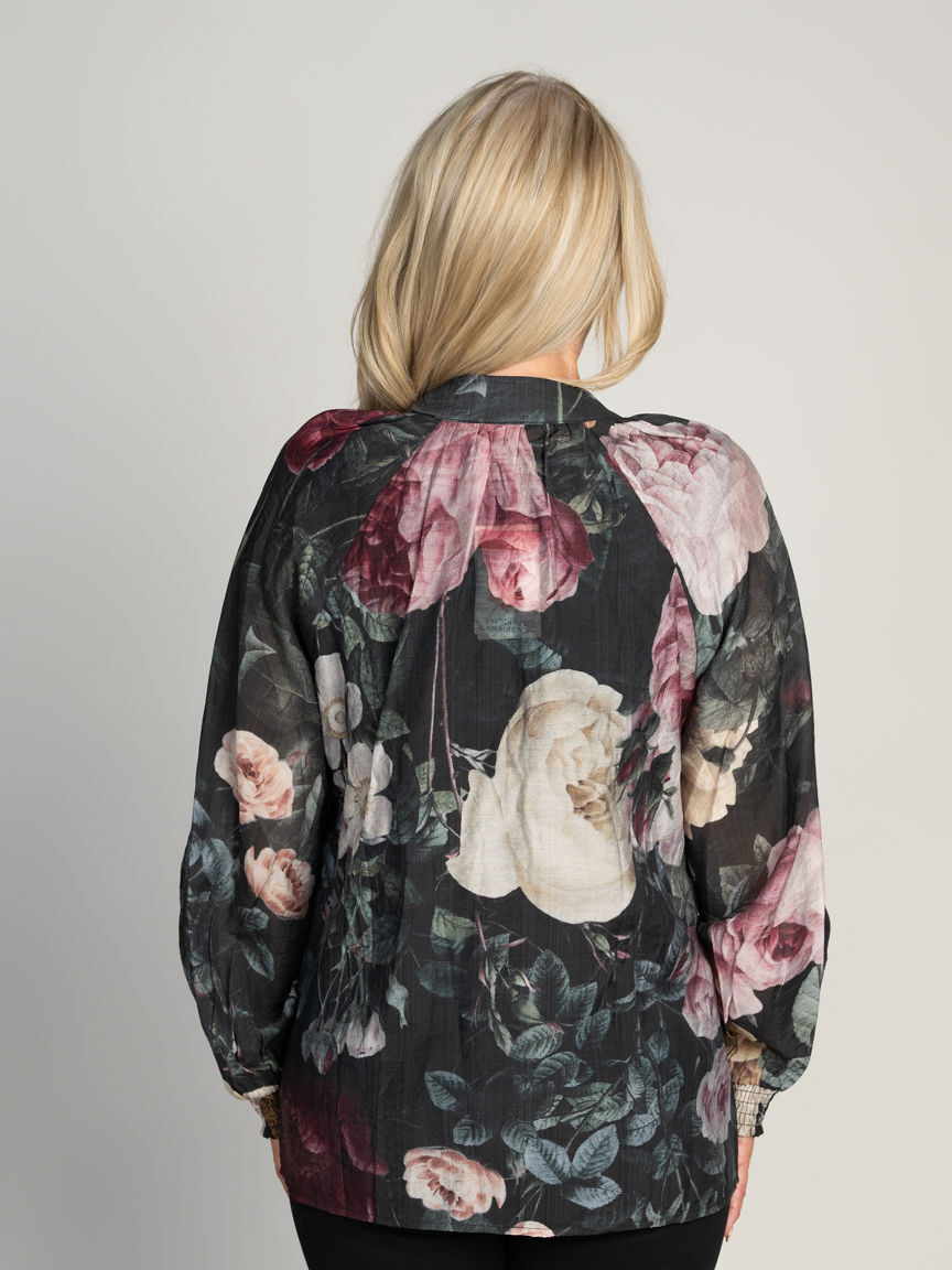 Floral Button-Up Blouse