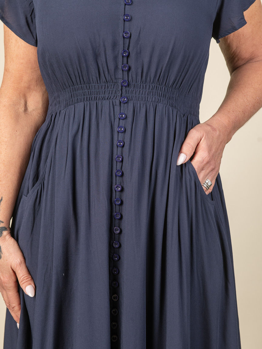 Short Sleeve Maxi Dress with Pockets Image 4