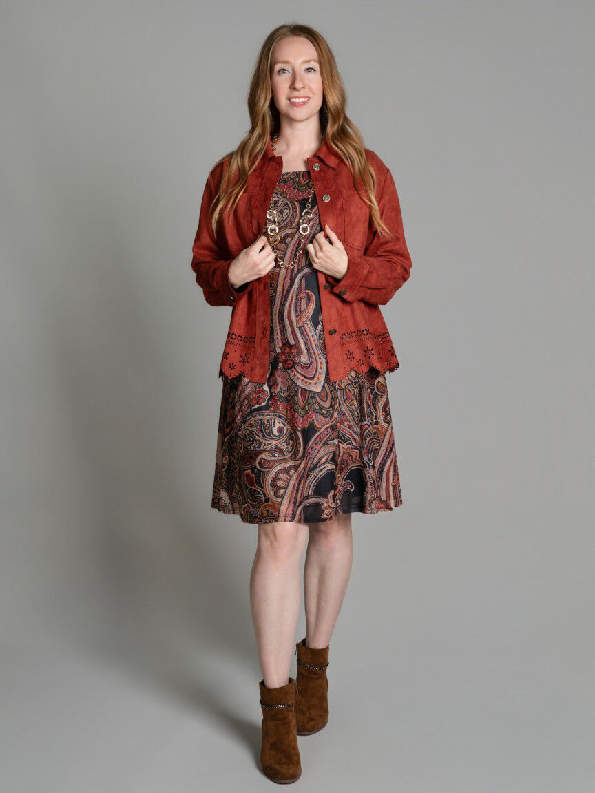 Paisley Mesh Overlay Dress