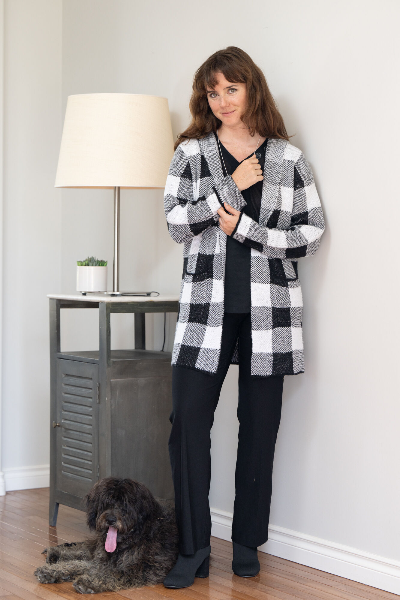 Autumn Plaid Hoodie Cardi Image 2