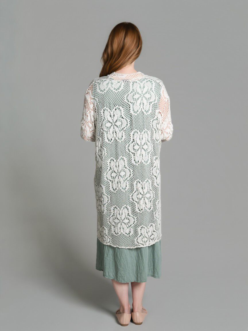 Long Sleeve Mesh Cardigan Image 4