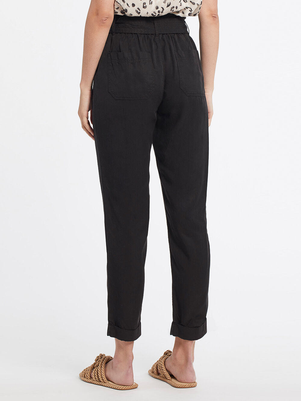 Black Paperbag Pants Image 2