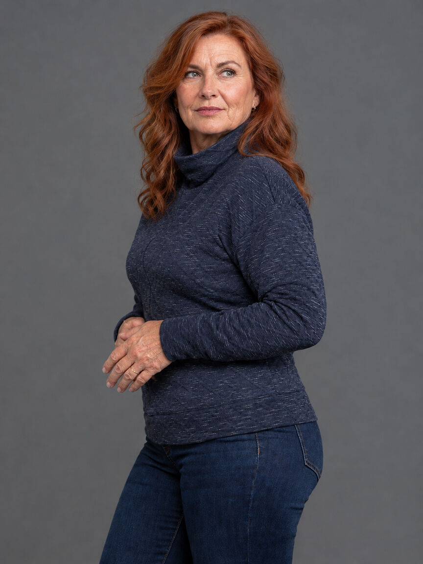 Long Sleeve Knit Top with Cowl Neck