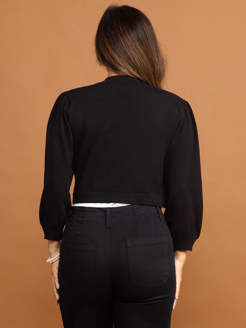 Bolero Cardigan with Pearl Accents Image 4