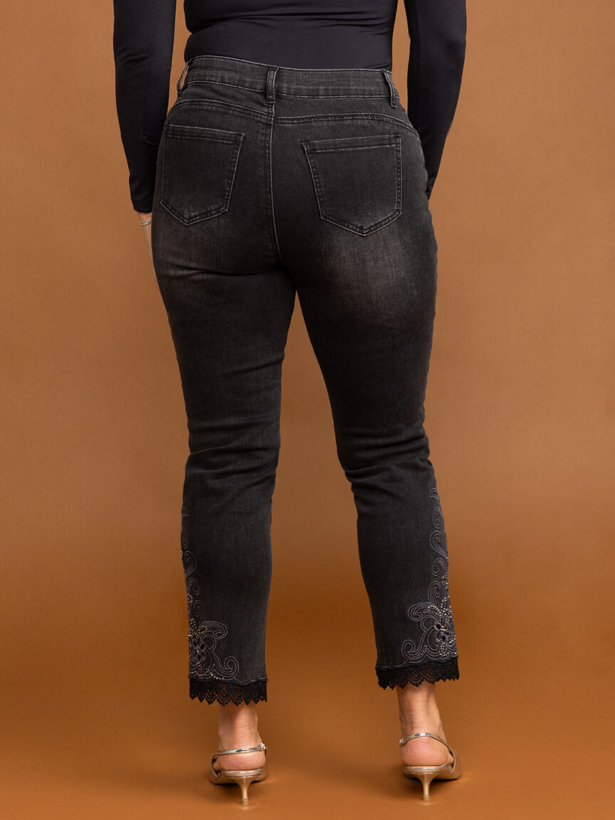 Embellished Cuff Jeans Image 4