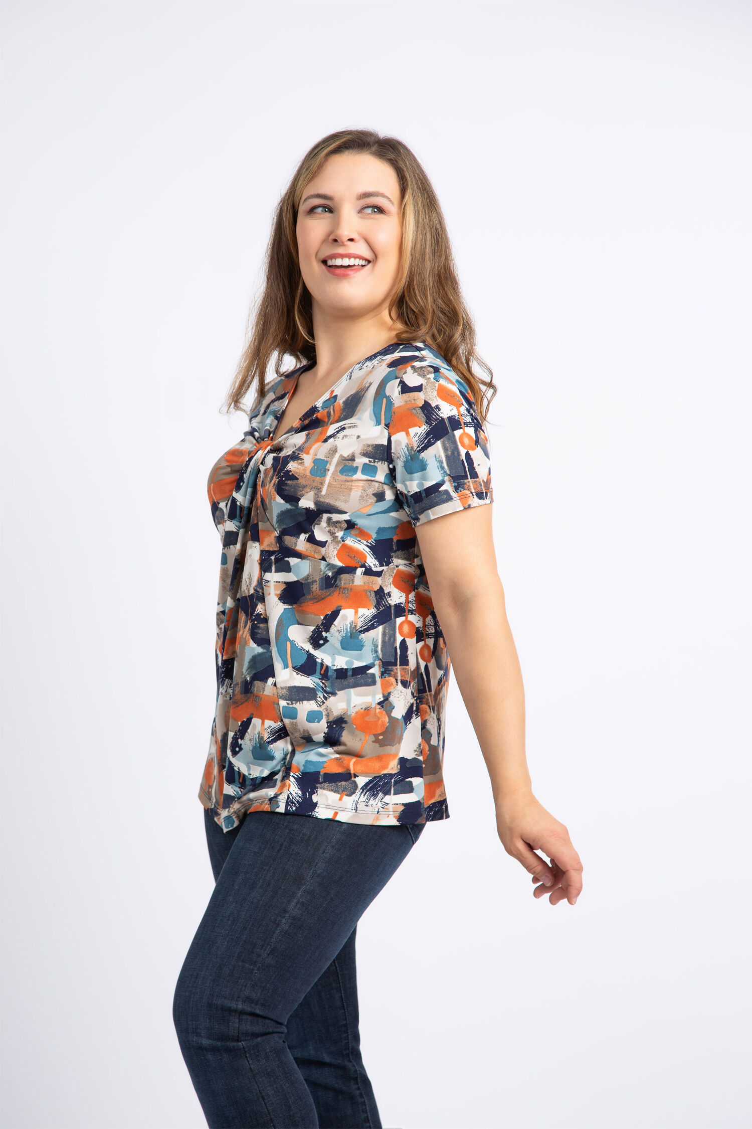 Short Sleeve Twist Neck Top  Image 3