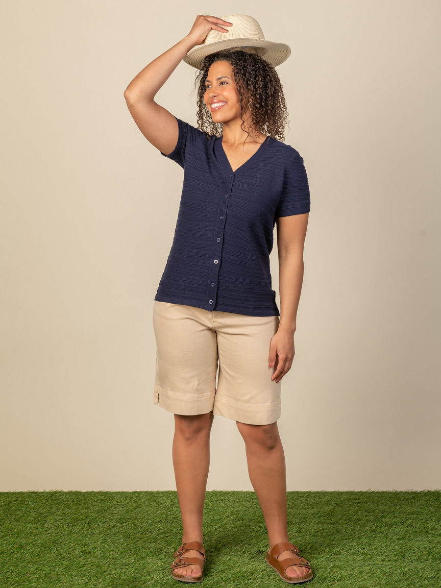 Short Sleeve Button Up Cardigan  Image 4