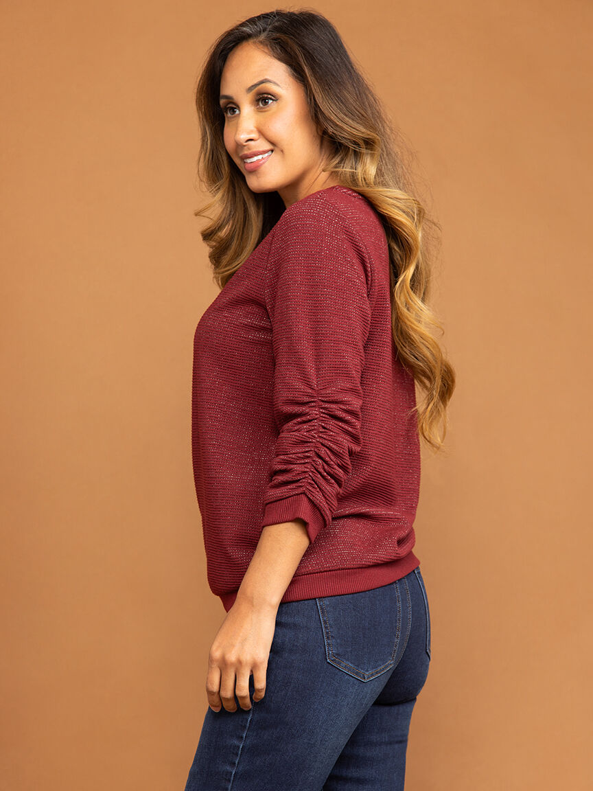 &frac34; Sleeve Sweater with Lurex Image 3