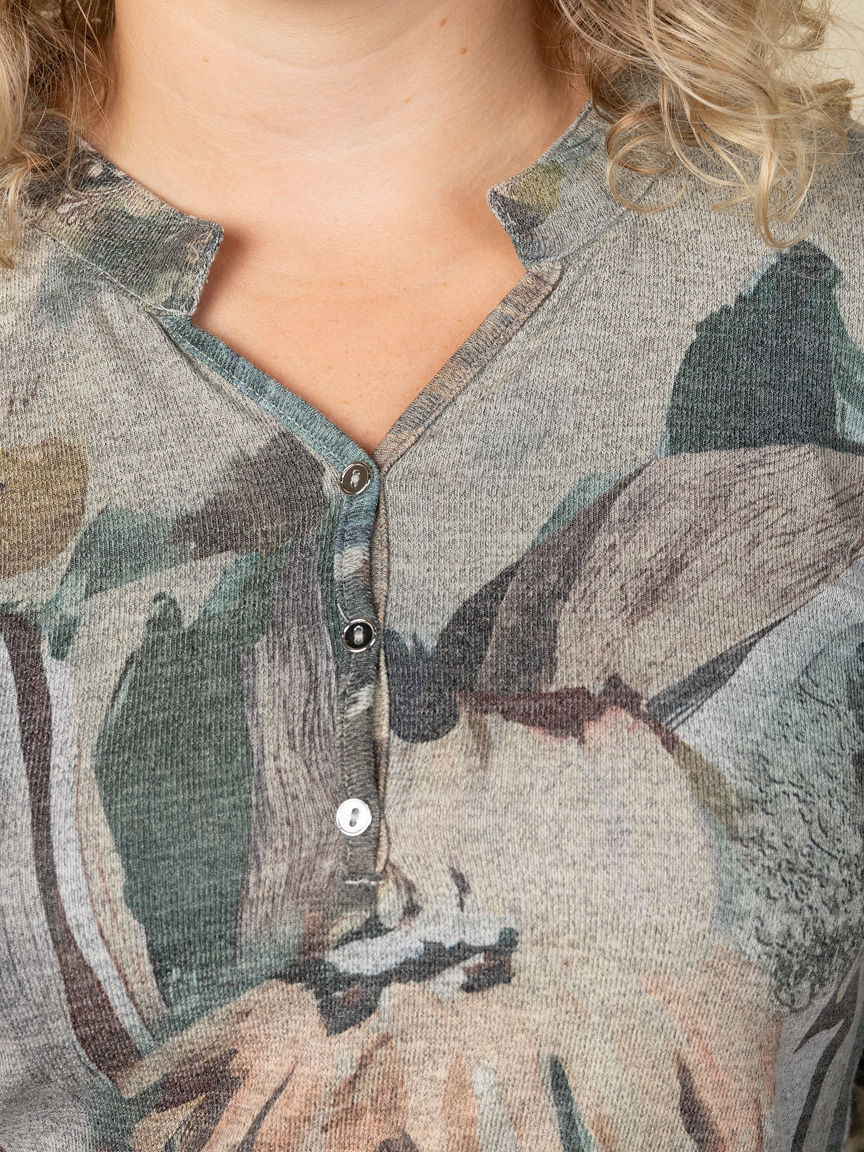 Long Roll Tab Sleeve Top