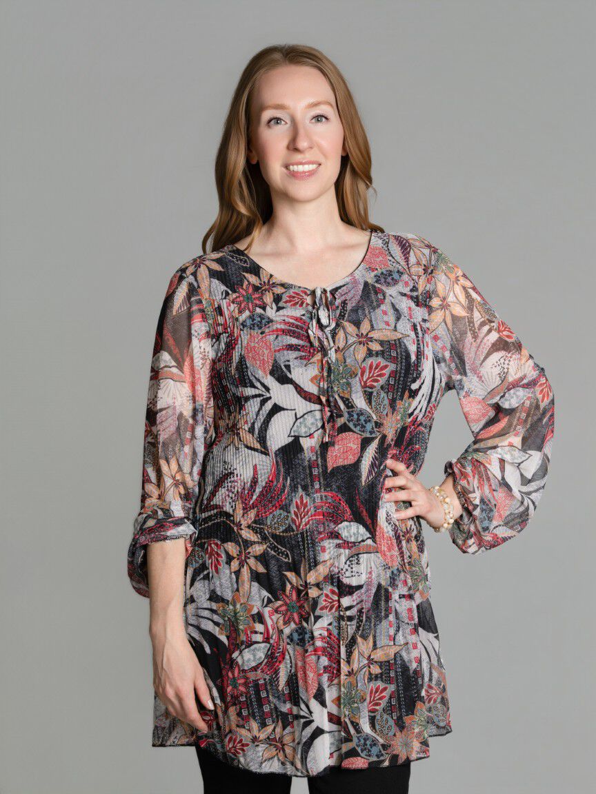 Long Sleeve Mesh Tunic