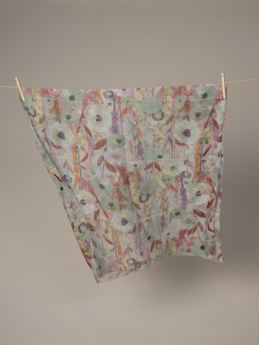 Lightweight Water Color Floral Scarf