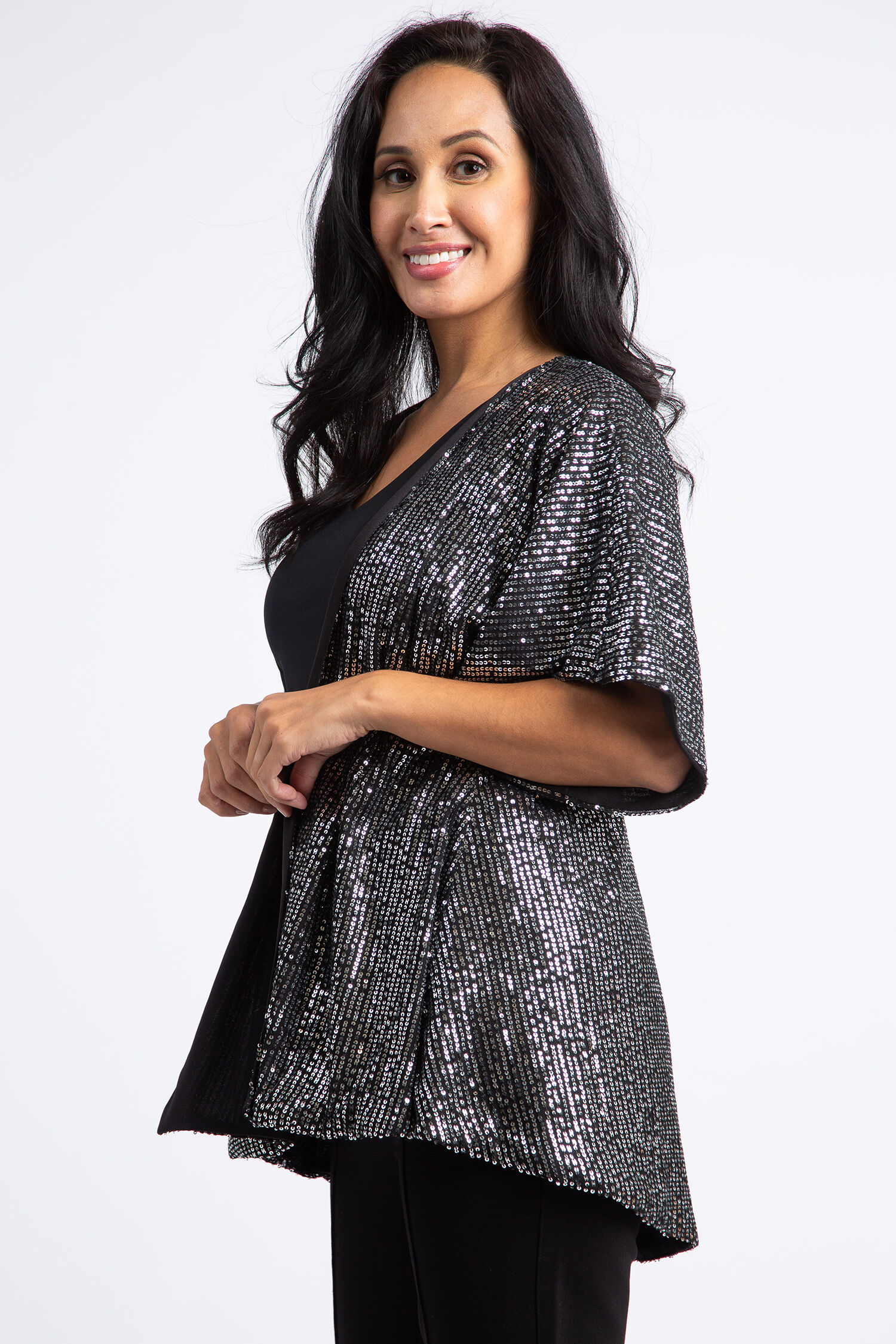 Kimono Sleeve Sequin Cardigan Image 2