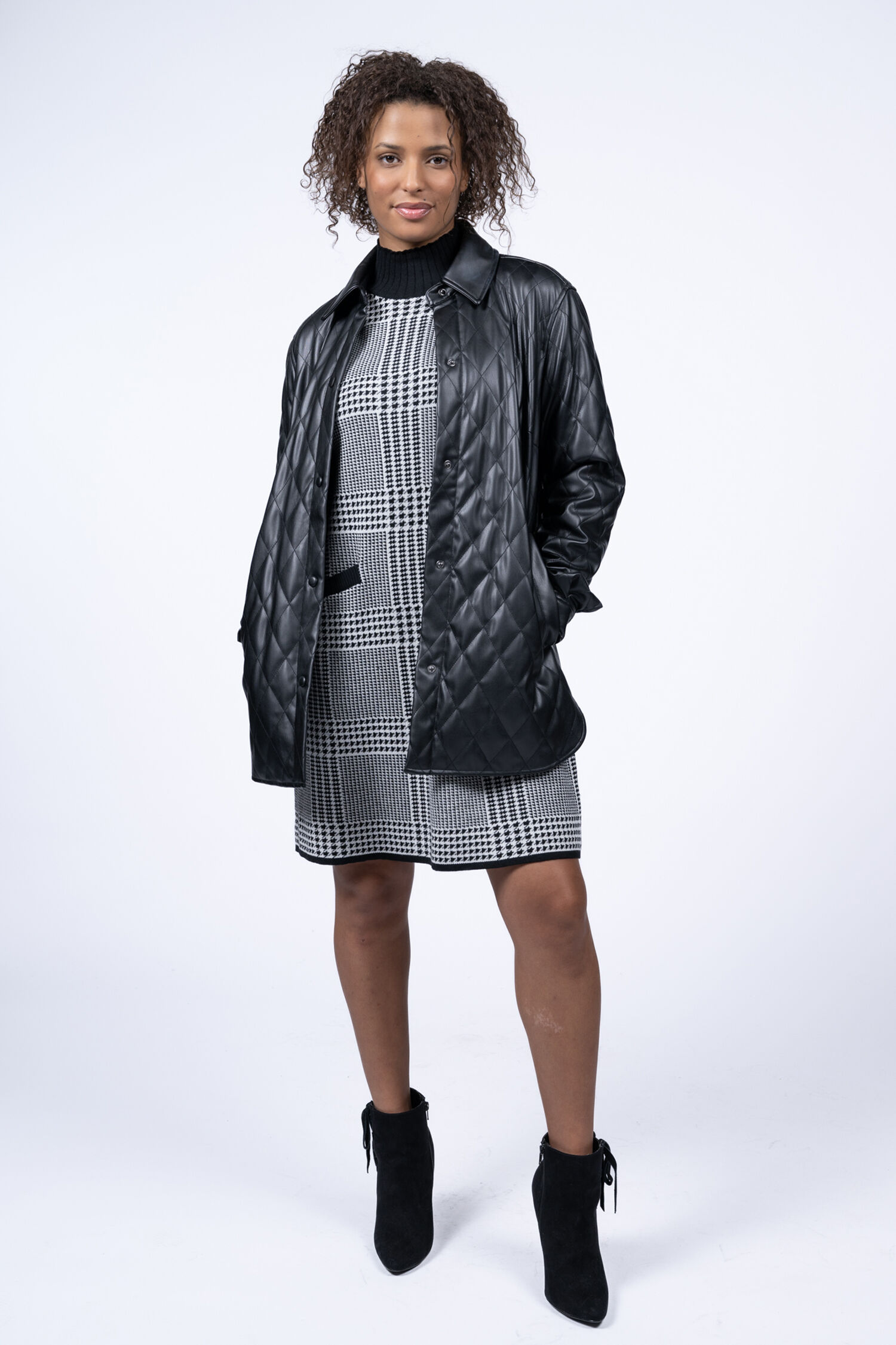 Quilted PU-Leather Shacket  Image 3