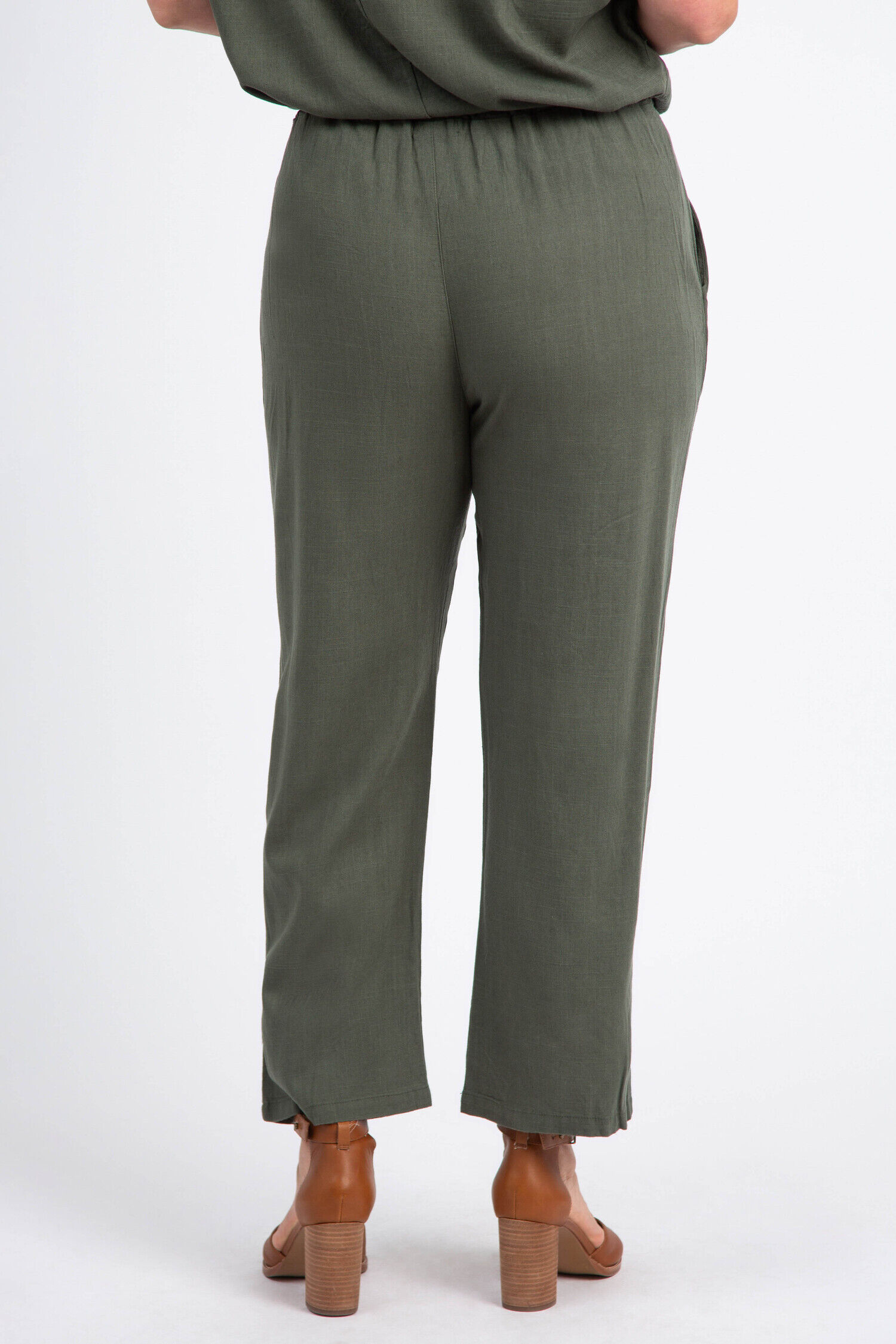 Linen Blend Pant w/ Knee Patch Image 3