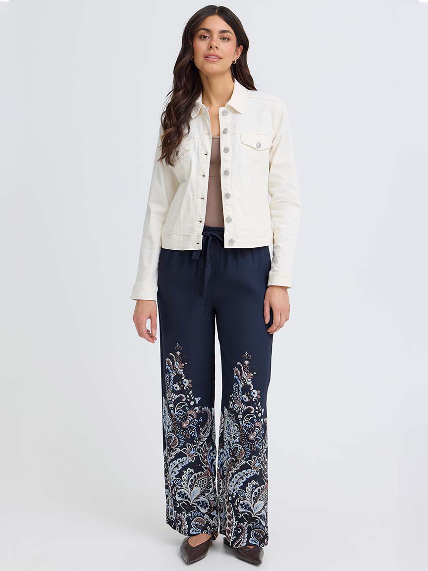 Pull-On Paisley Print Pants