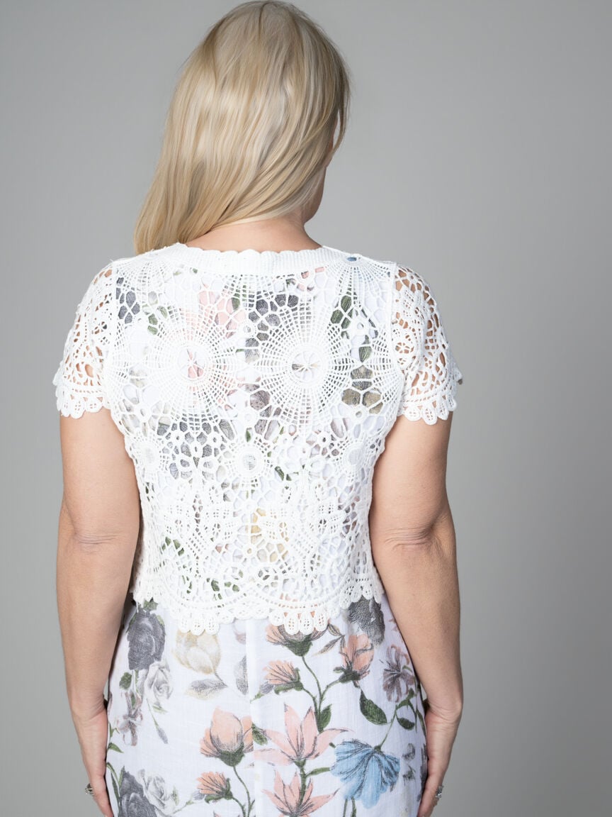 Short Sleeve Crochet Cardigan