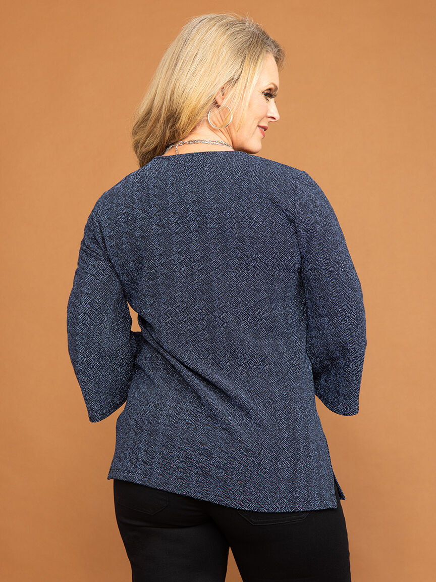 Shimmer &frac34; Sleeve Top