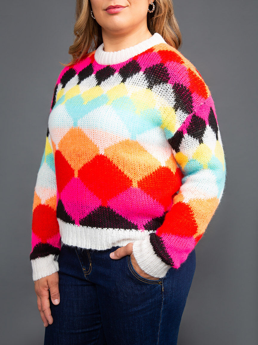 Diamond & Heart Long Sleeve Sweater Image 5