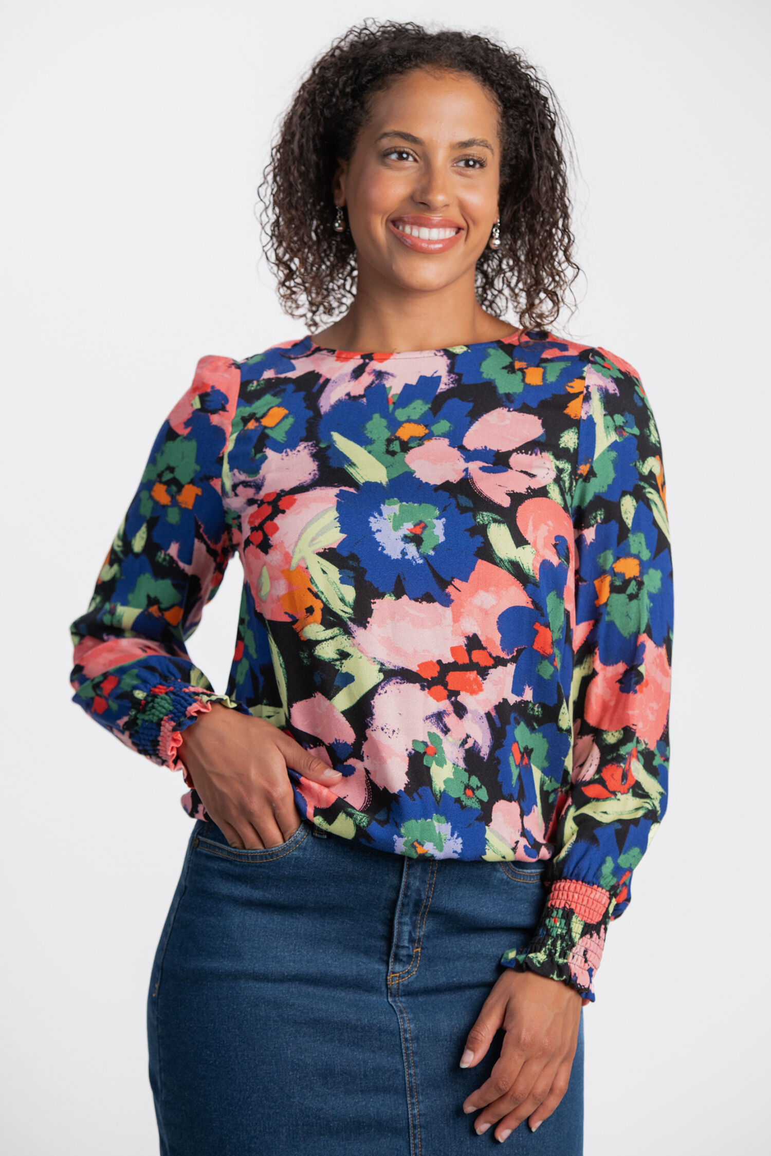 Long Sleeve Floral Blouse  Image 1